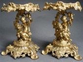 PAIR PUTTI-FORM PATINATED META