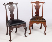 PAIR QUEEN ANNE MAHOGANY SIDE