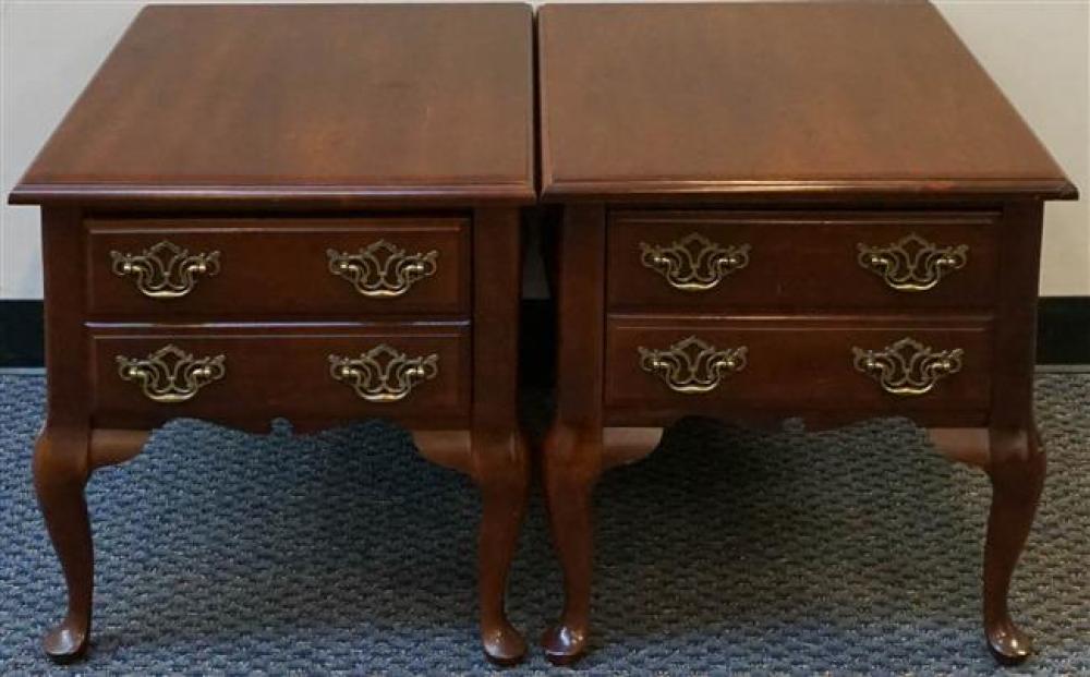 PAIR QUEEN ANNE STYLE CHERRY SIDE