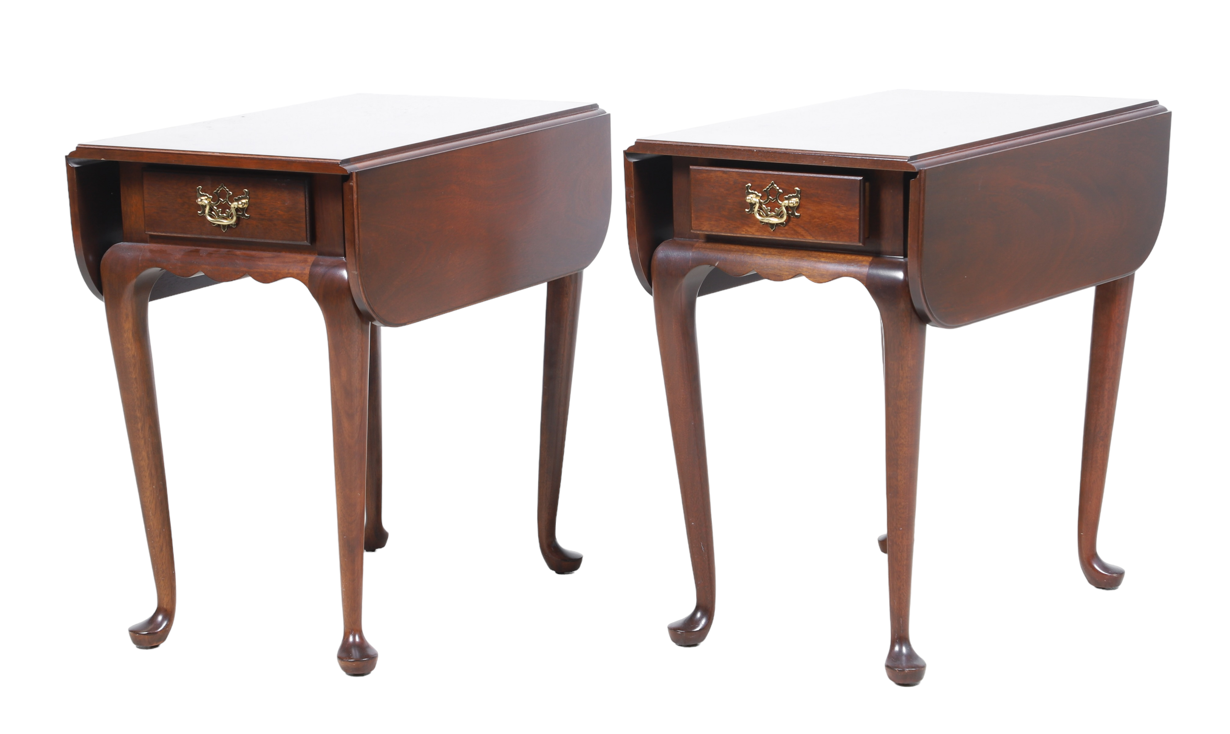 Pair Queen Anne style mahogany drop