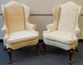 PAIR QUEEN ANNE STYLE MAHOGANY