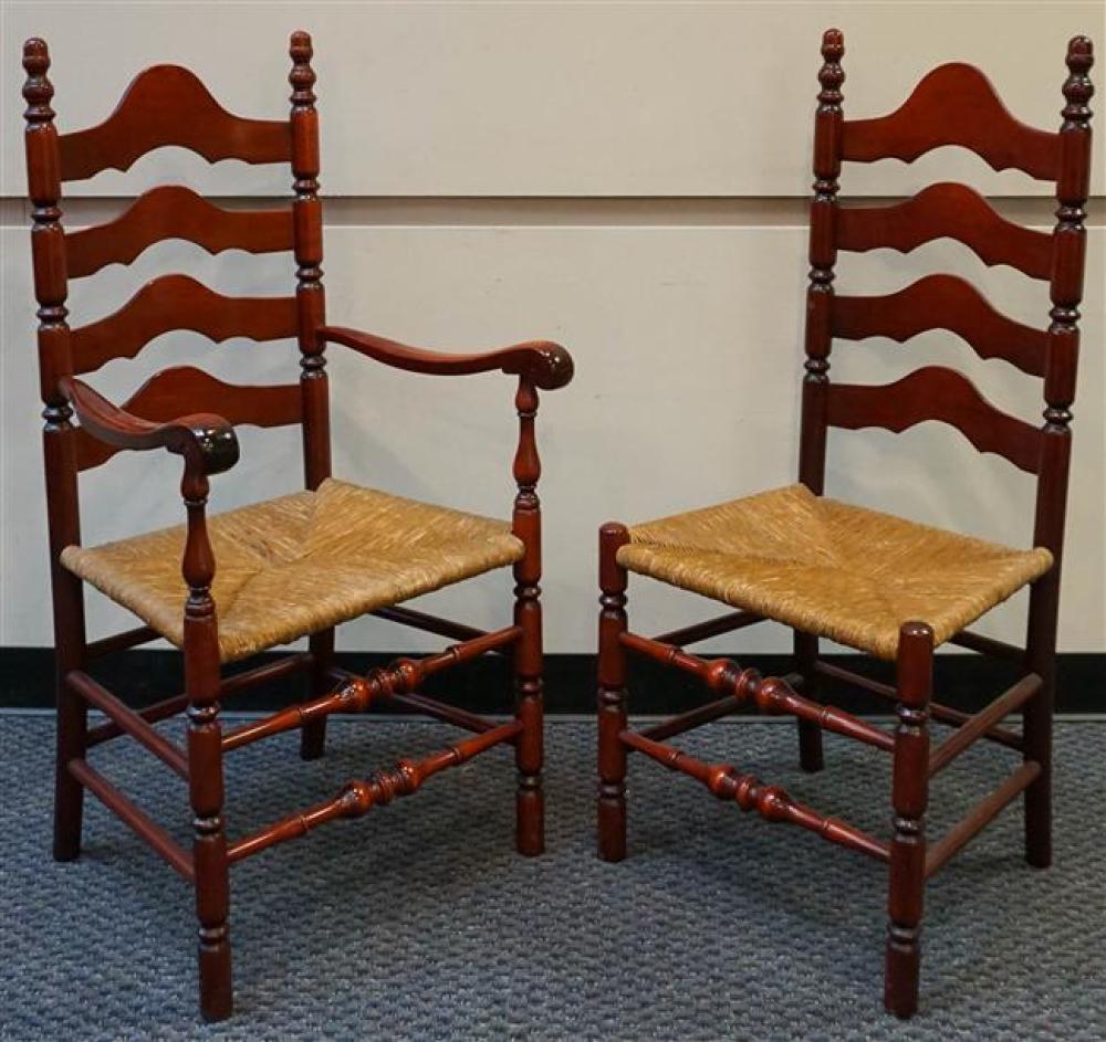PAIR QUEEN ANNE STYLE STAINED BIRCH