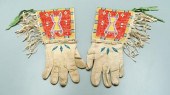 Pair quillwork and beaded gaun