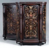 Pair R. J. Horner mahogany cab