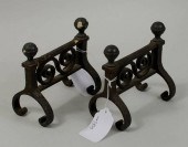 PAIR RARE BOSTON BRASS/IRON FI