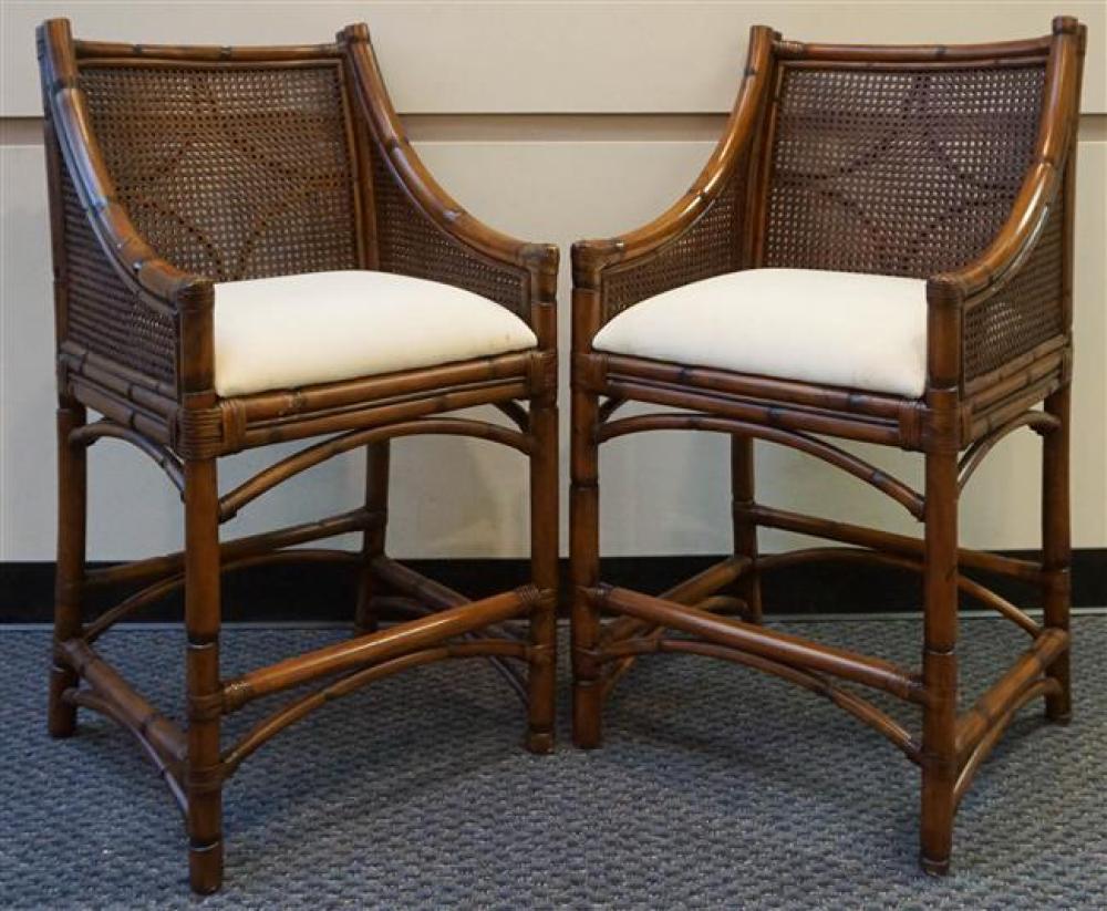 PAIR RATTAN AND CANE