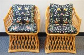PAIR RATTAN LOOSE CUSHION UPHO