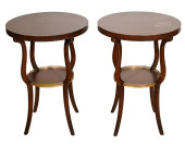 PAIR REGENCY 2-TIER SIDE TABLE