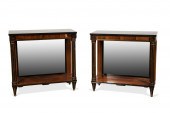 PAIR REGENCY BRASS INLAID ROSE