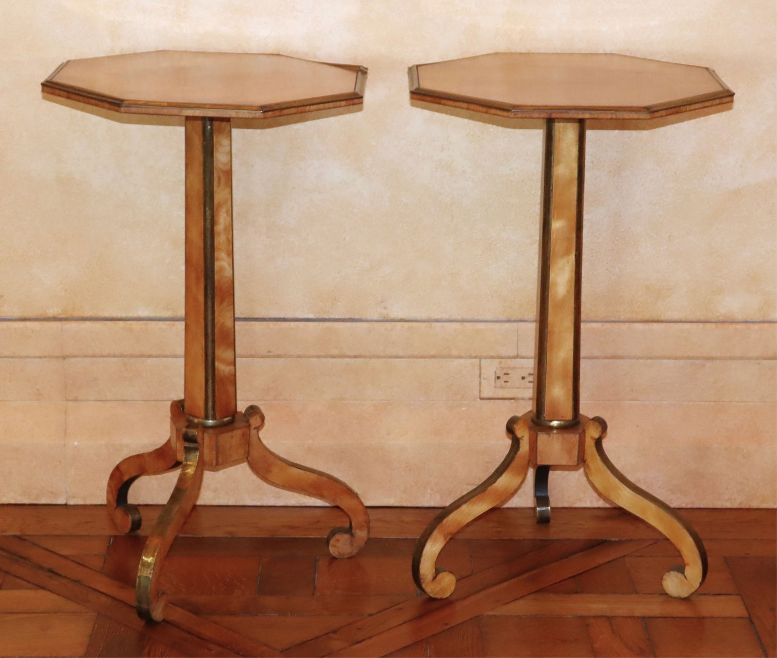 PAIR REGENCY BRASS MOUNTED