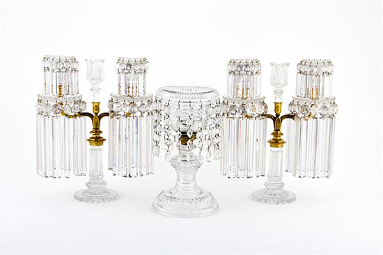 Pair Regency lustres and compote