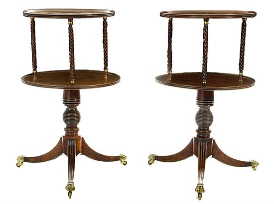 Pair Regency mahogany revolving