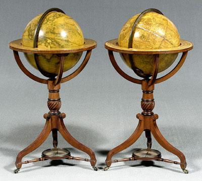 Pair Regency Newton's globes,