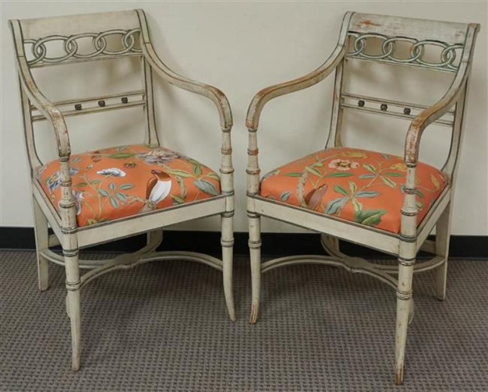 PAIR REGENCY PARTIAL GREEN-GRAY AND