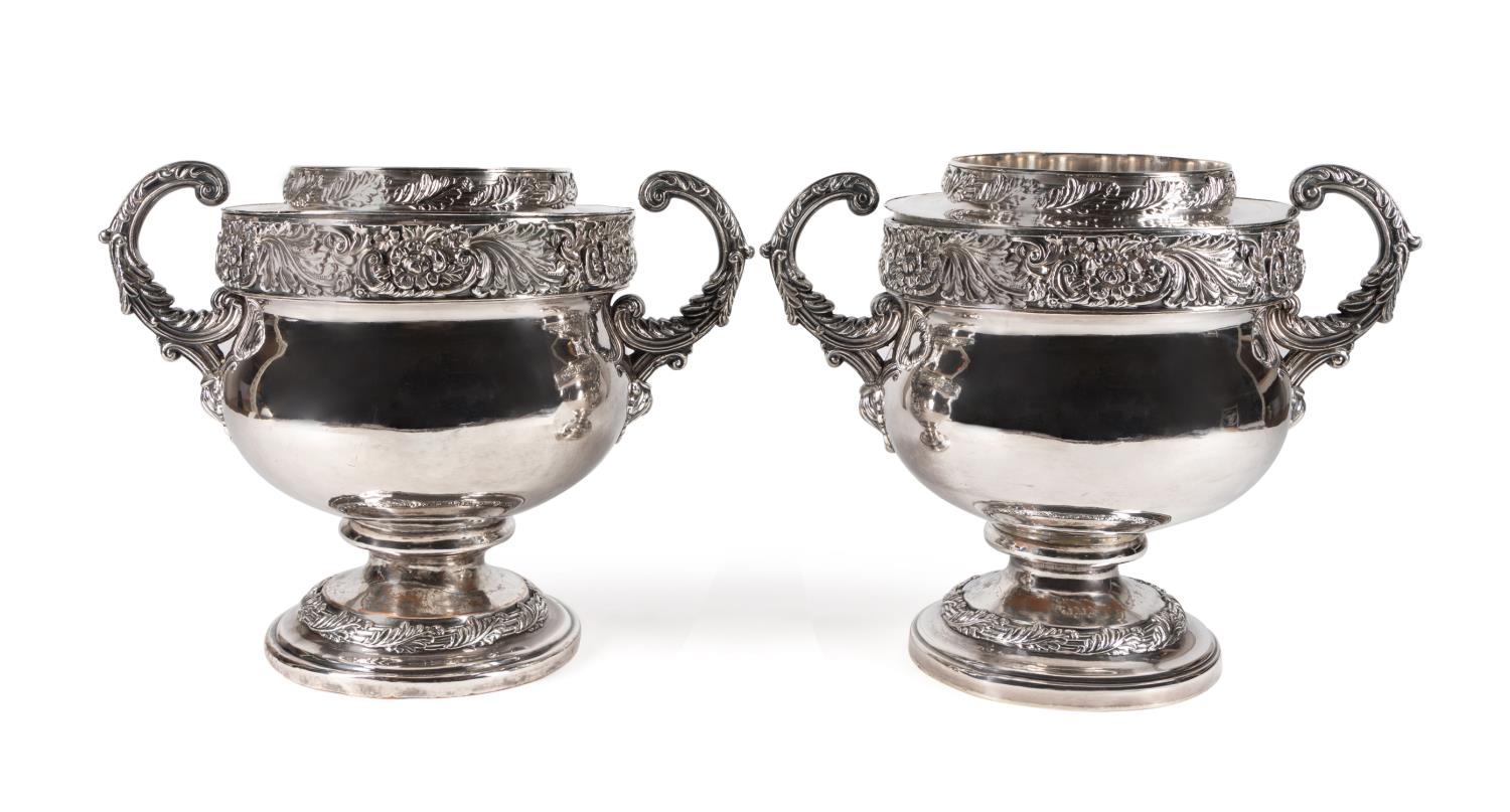 PAIR REGENCY SHEFFIELD PLATE WINE