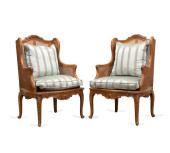 PAIR REGENCY STYLE CANED CONFE