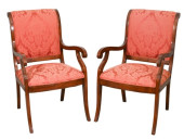 PAIR REGENCY STYLE CARVED UPHO