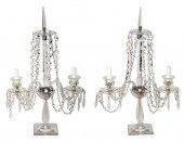 PAIR REGENCY STYLE CUT GLASS C