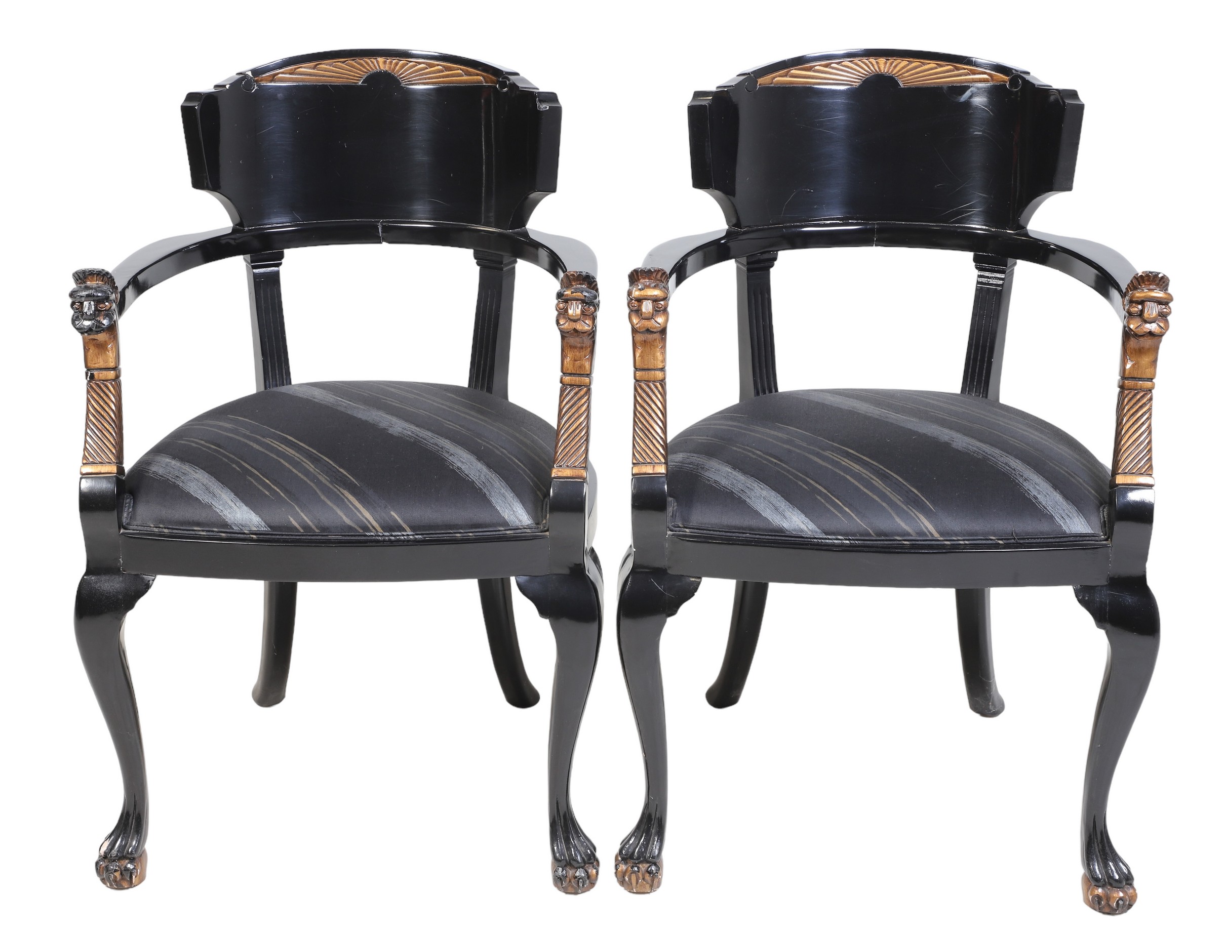 Pair Regency style ebonized and
