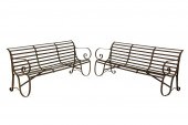 PAIR REGENCY STYLE IRON STRAPW