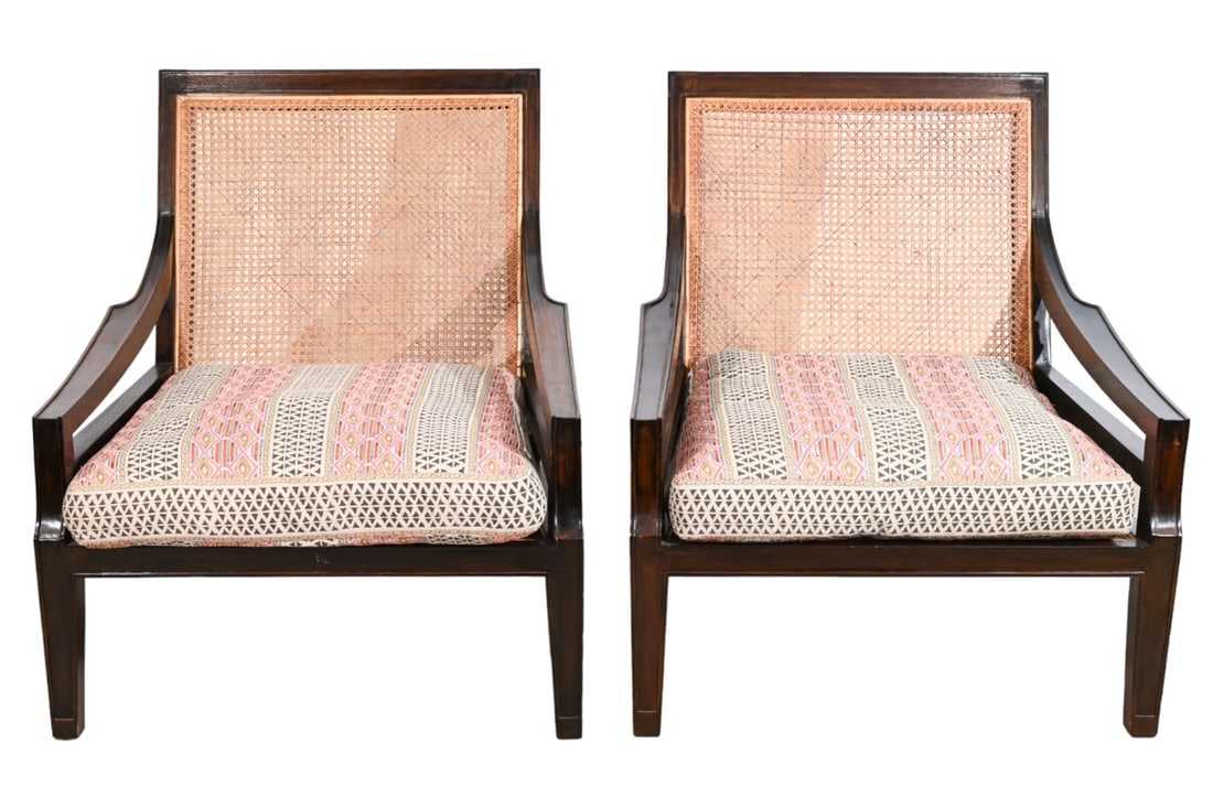 PAIR REGENCY STYLE MAHOGANY CANE