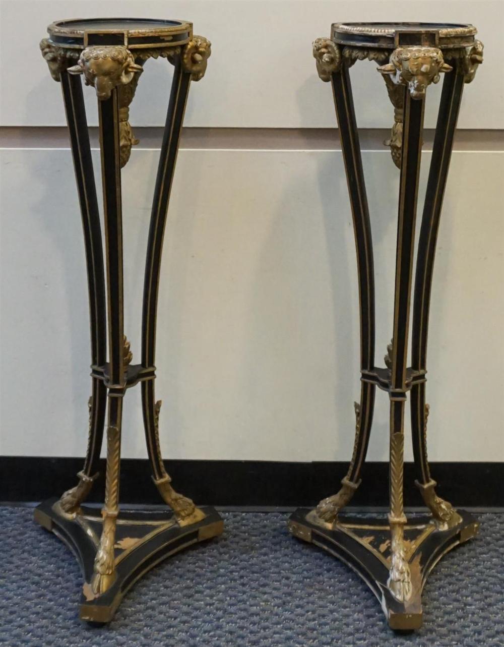 PAIR REGENCY STYLE PARTIAL GILT AND