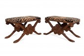PAIR, REGENCY STYLE TIGER PATT