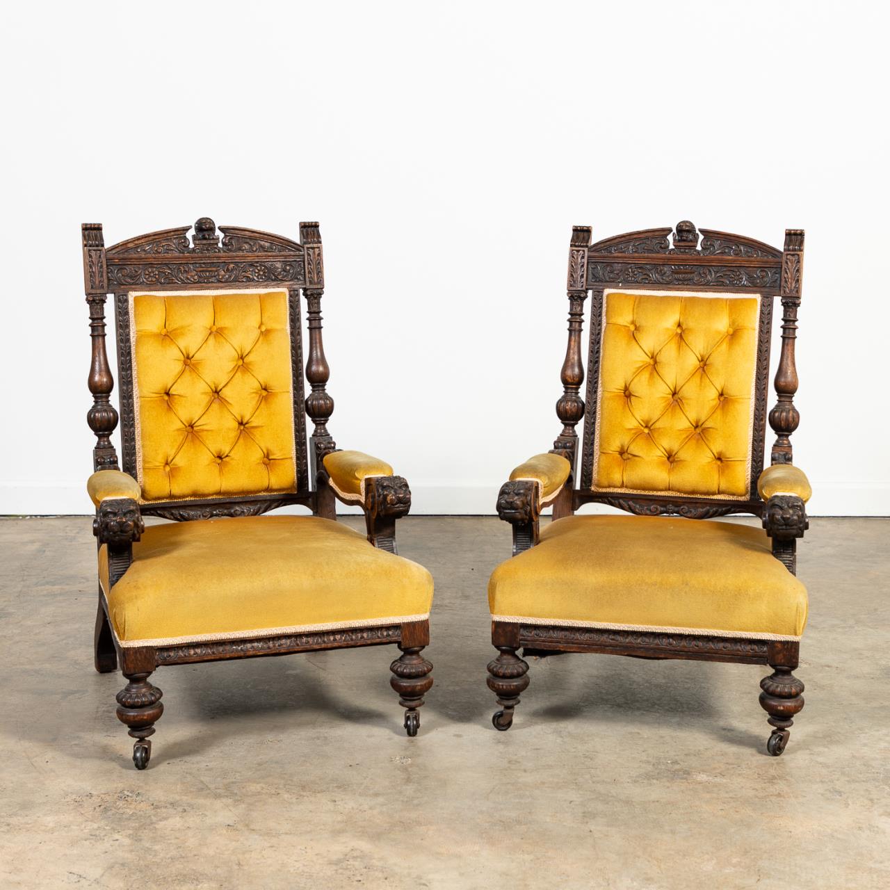 PAIR, RENAISSANCE REVIVAL CARVED