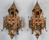 PAIR RENAISSANCE STYLE BRASS F