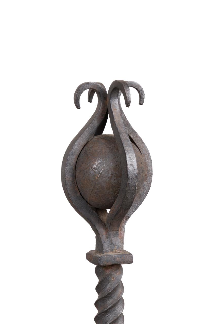 PAIR RENAISSANCE STYLE IRON CROSS