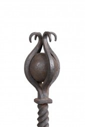 PAIR RENAISSANCE STYLE IRON CR
