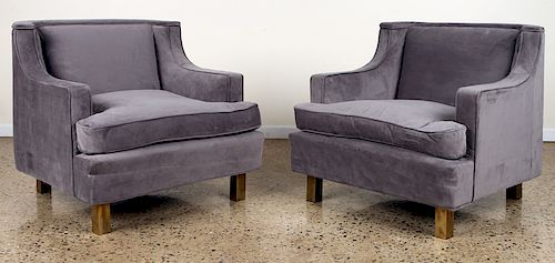 PAIR RESTORED UPHOLSTERED CLUB