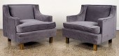 PAIR RESTORED UPHOLSTERED CLUB