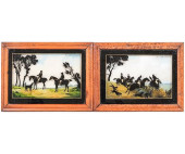 PAIR REVERSE PAINTED FOX HUNTI