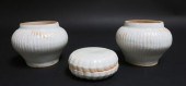 PAIR RIBBED QINGBAI STYLE JARS