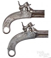PAIR RIGBY IRISH THREE BARREL