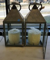 PAIR RL SUPPLY CO. TIN LANTERN