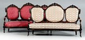 Pair rococo revival carved set