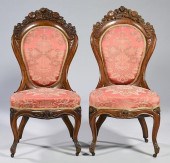 PAIR ROCOCO REVIVAL CHAIRS, AT