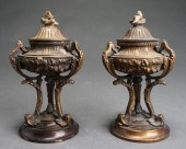 PAIR ROCOCO STYLE BRONZE LIDDE