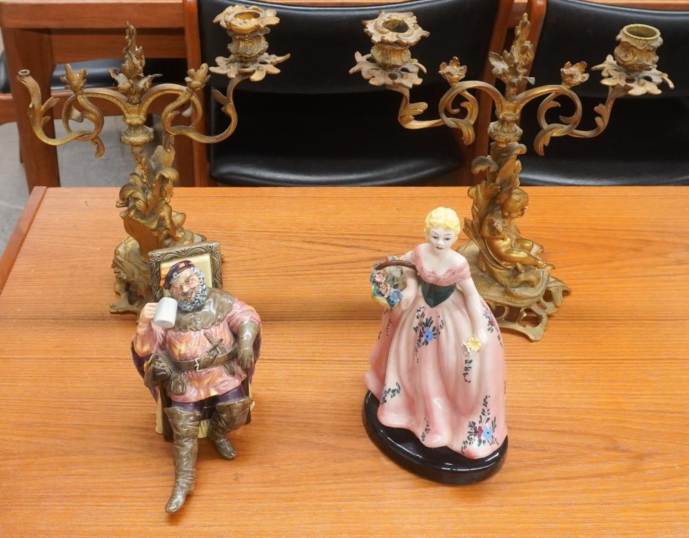 PAIR ROCOCO STYLE GILT METAL