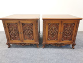 PAIR ROCOCO STYLE MAHOGANY NIG