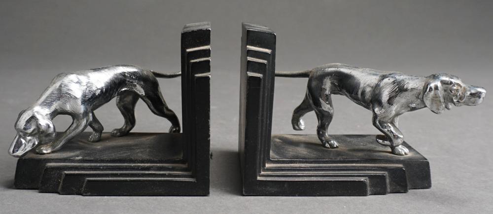 PAIR RONSON PATINATED METAL HUNTING