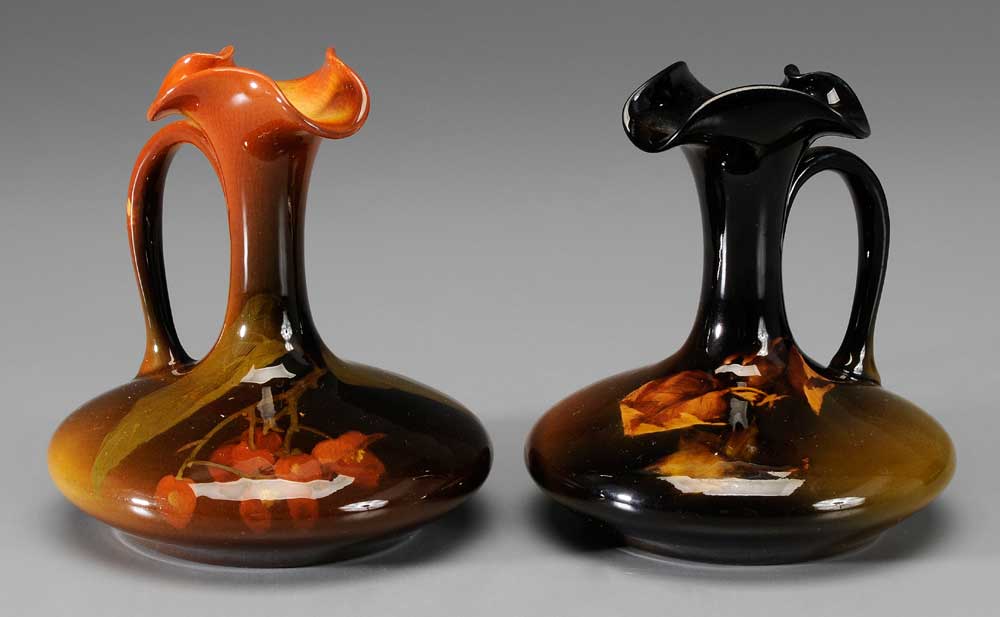 Pair Rookwood Ewers one with autumn