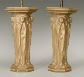 Pair Rookwood lamps: standing