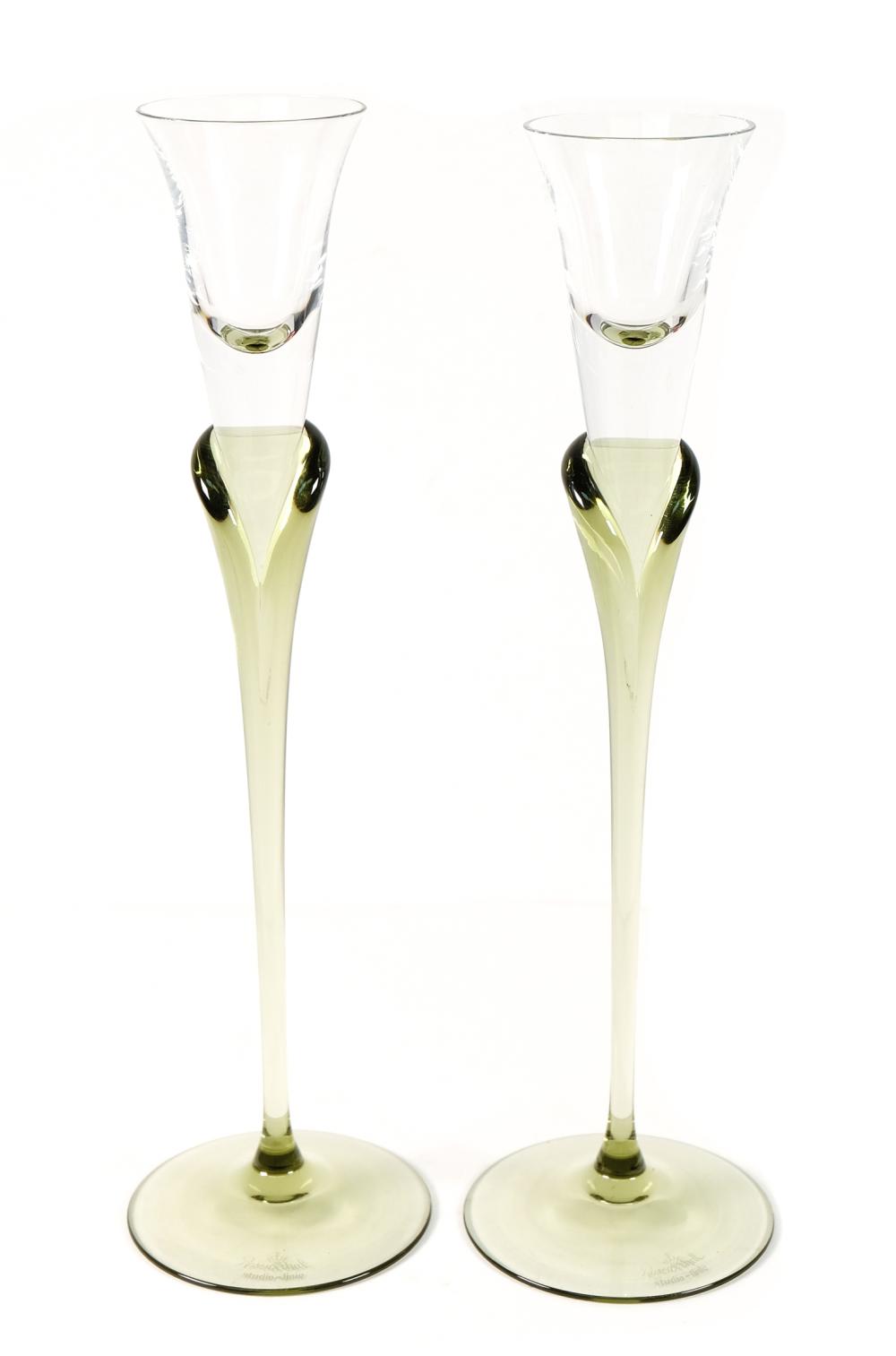 PAIR, ROSENTHAL GLASS PAPYRUS