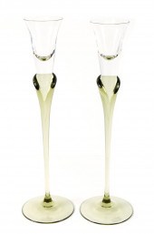 PAIR, ROSENTHAL GLASS PAPYRUS