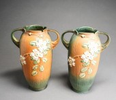 PAIR ROSEVILLE AMERICAN POTTER