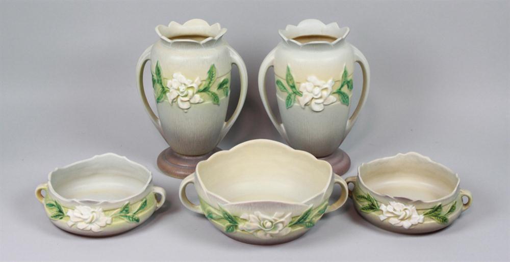 PAIR ROSEVILLE GREY GARDENIA