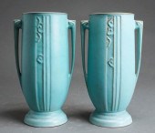 PAIR ROSEVILLE MODERNE GLAZED